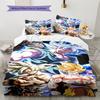 Dragon Ball Z Pattern Bedding,Quilt Set Quilt Cover Pillowcase Home Birthday Gift (1 * Duvet Cover + 2 * Pillowcase, Without Core)