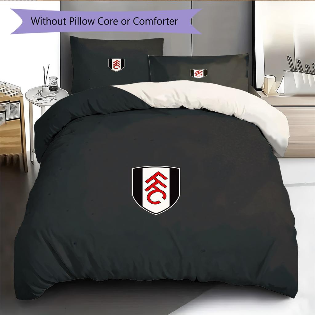 Fulham FC Pattern Bedding Quilt Set Home Decoration Gift (1 * duvet cover + 2 * pillowcase without core)