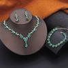 Gorgeous Jewelry Set for Women 3Pack Fashion Earrings Bracelets Choker Necklace Sets Accessory for Prom Bridal Wedding