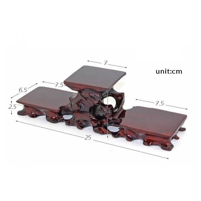 Retro Wooden Tea Table Teapot Cup Base Vase Decor Display Stand Bonsai Statues Stone Pedestal Display Wooden Base Serving Tray