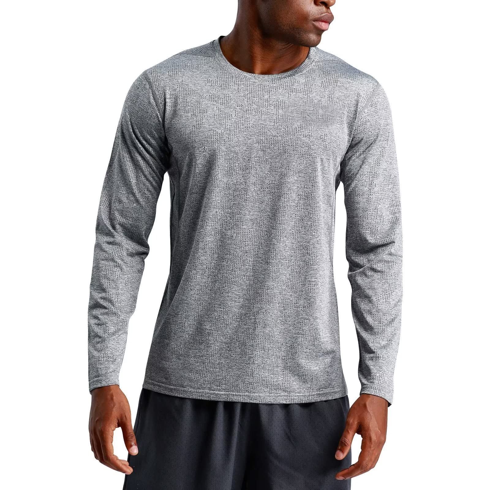 

Спортивный лонгслив для тренировок Длинный эластичный рашгард Быстросохнущий УФ Защита Бег [Sillictor] Футболка Мужчины, Одежда, Футболка, Защита, [Дышащий, и Защита], серый