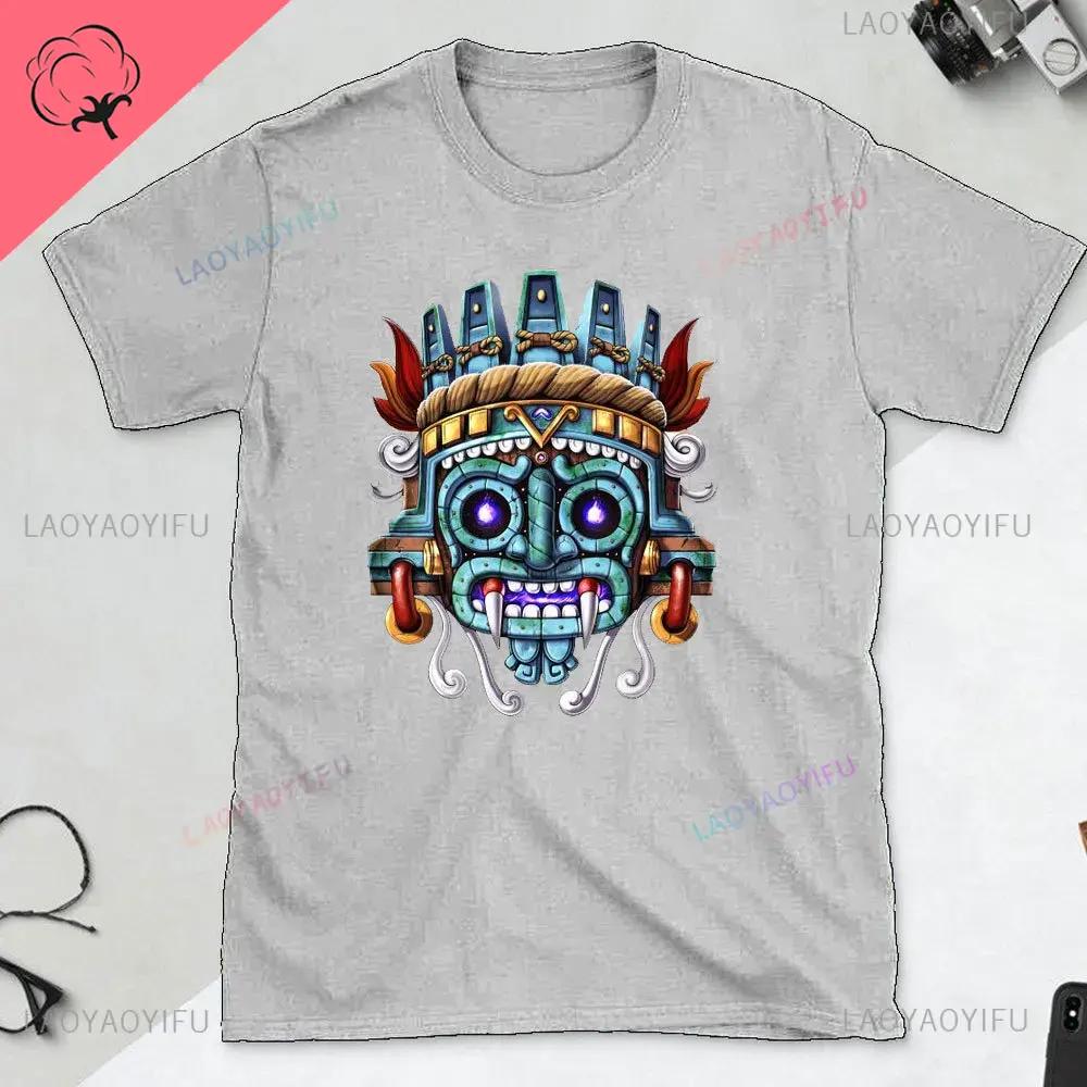 Tlaloc Quetzalcoatl Aztéčtí Bohové Starověcí Bohové Mexické Tričko Pánské Aztécké Tričko Aztécký Potisk Trička z Mexika Mexické Oblečení Muži