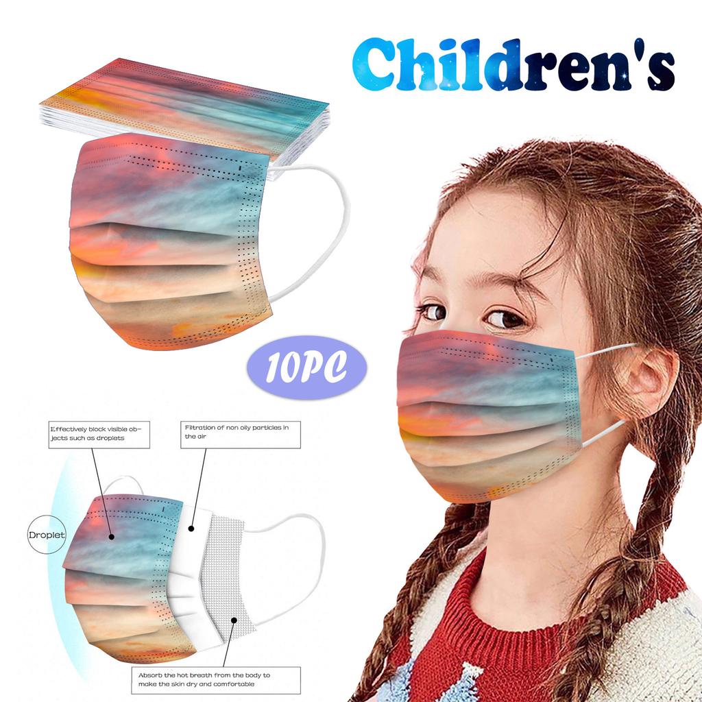 Children's Disposable Tie-dye Starry-sky Printed Mask Disposable Face Mask Ear Loop Mask 10PCS