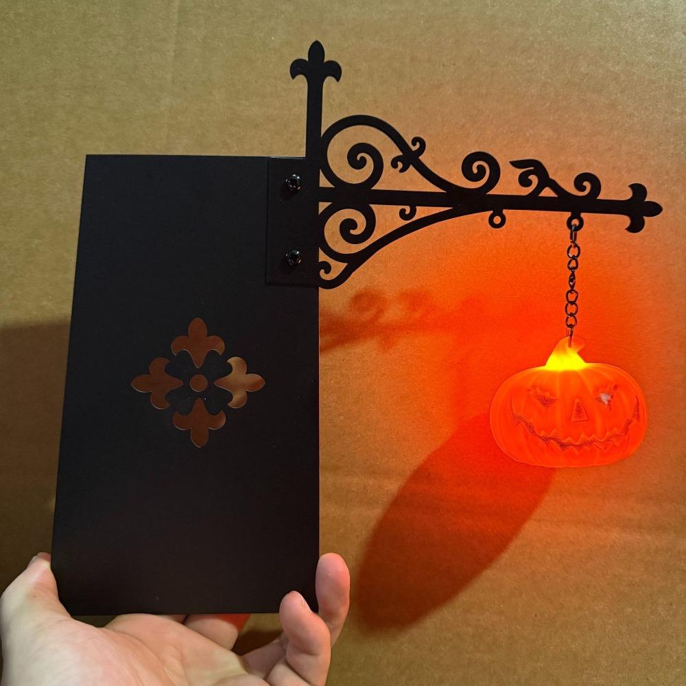 Decorative LED Book Nook Lamp Warm White Light Pumpkin Ghost Lantern Dorm Room