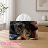 1pc 2d Flat-printed 17.78x10.92x12.95cm Tissue Box Tri-color Dachshund Puppy Lying On Flag Blanket Suitable for Home, Office, Vehicle and Party Settin
