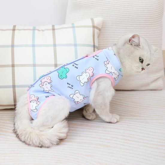Pet Surgical Suit Gingerbread Man Pattern Anti-licking Skin-friendly Four-leg Cats Dogs Surgery Recovery Suit Pet Supplies
