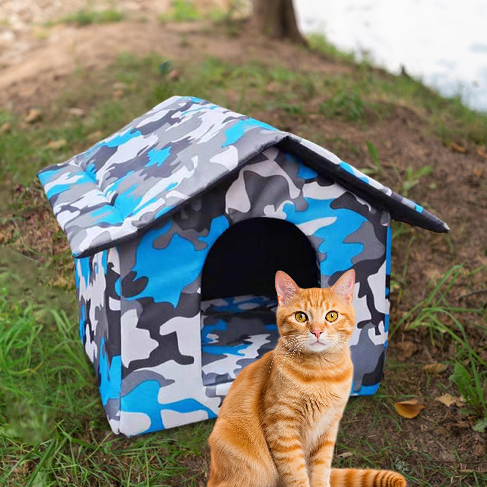 

Warm Winter Shelter for Stray Cats, Cat Cave, Windproof, Versatile House Puppies And Kittens, 35x30x35cm