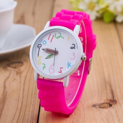 Trendy Unisex Für Frauen Quarz Armbanduhren Funique Kinder Kinder Uhren Zubehör Silikon band Mädchen Jungen