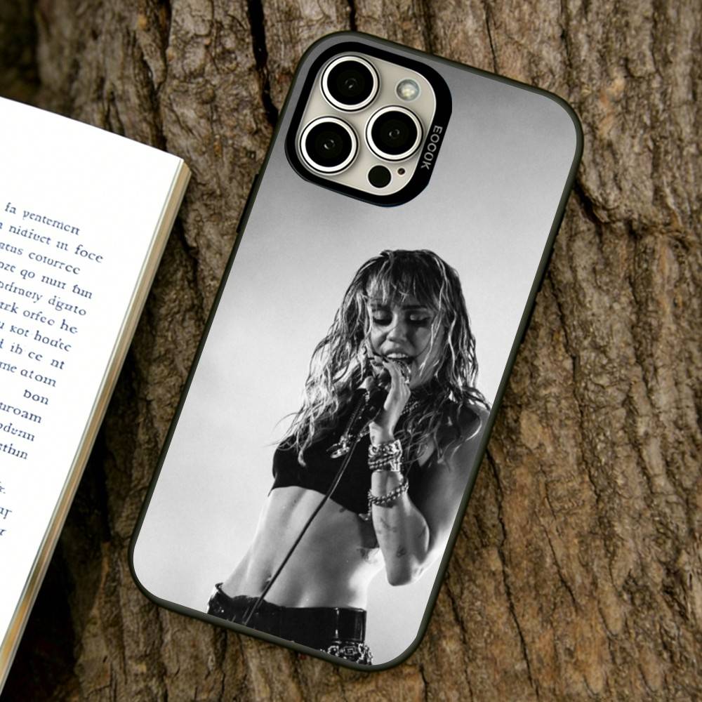 Custodia per Telefono Miley Cyrus Per iPhone 17,16,15,14,13,12,11 Plus,Pro Max,XS,Cover Colorata Argento Nero