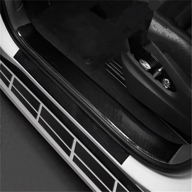 3D Carbon Fiber Car Sticker DIY Paste Protector Strip Auto Door Sill Side Mirror Anti Scratch Tape Waterproof Protect Film