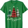 Womens Gift Cotton Tshirt with Three Christmas Trees Design Crew Neck Short Sleeve  All Seasons Casual Fashion Comfortable Tee