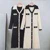 Korean Chic V-Neck Slim Fit Knitted Dress - Spring & Autumn 2025 Collection
