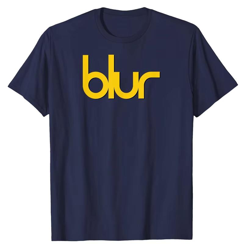 BLUR Fuzzy Band British Rock Punk Music Cotton Loose American Casual Direct Injection Short Sleeve T-Shirt Fashion Trend Casual