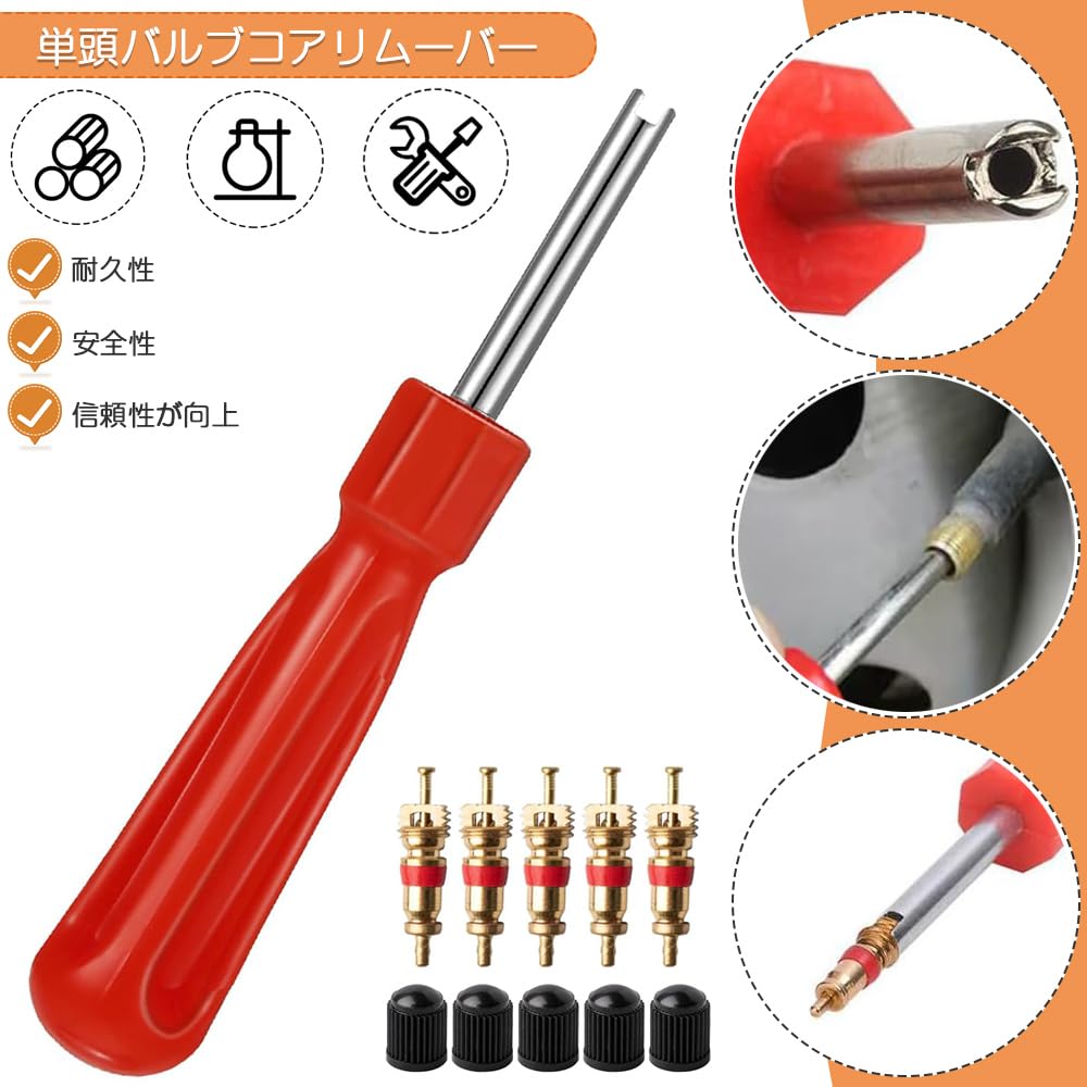 Tire Valve Core Tire Repair Tool Valve Core Spool Tool 62 Piece Set Removal