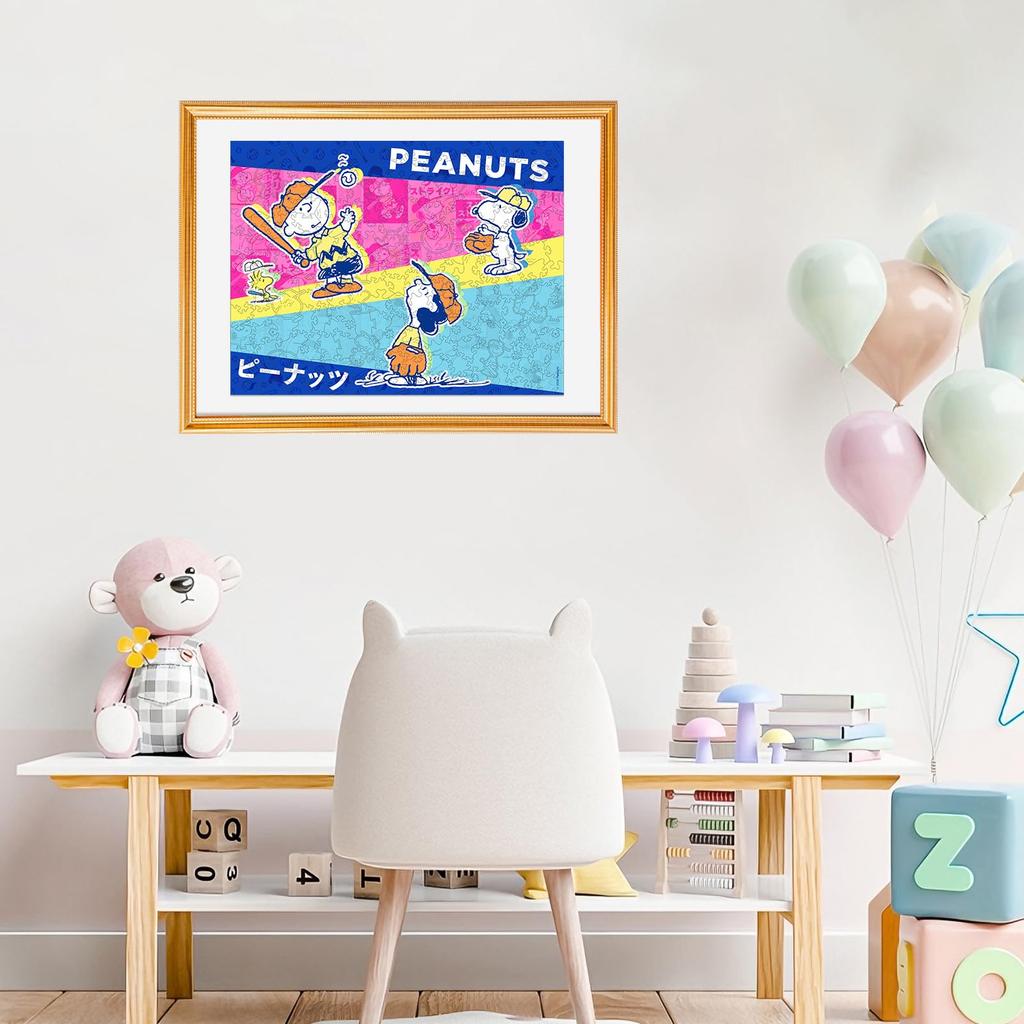 PEANUTS Snoopy Jigsaw Puzzle, Wooden Puzzle, 200 Pieces (23.7 X 31 Cm), 5mm Thick, Tokyo & Baseball Official, Irregularly Shaped Pieces, Racer Cut, Sn