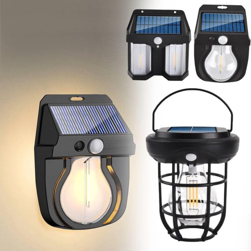 Lamp Solar Outdoor Motion Sensor Tungsten Filament Wall Light Garden Waterproof