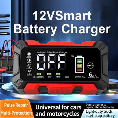 Chargeur de batterie intelligent 12V6A pour voiture et moto