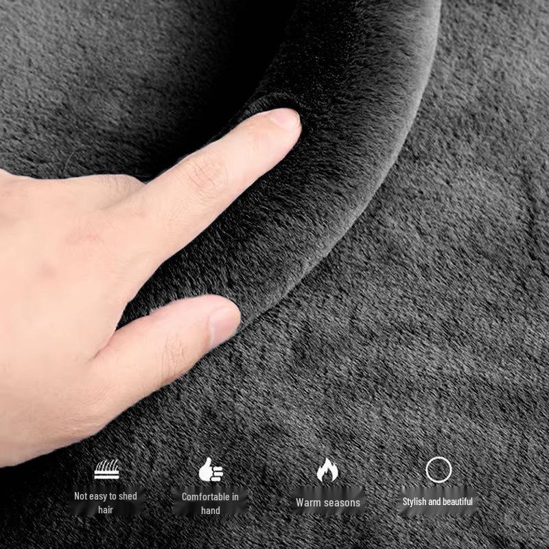 Plush Heated Steering Wheel Cover for Winter - Fits Tesla Y & Volkswagen, D-Shaped