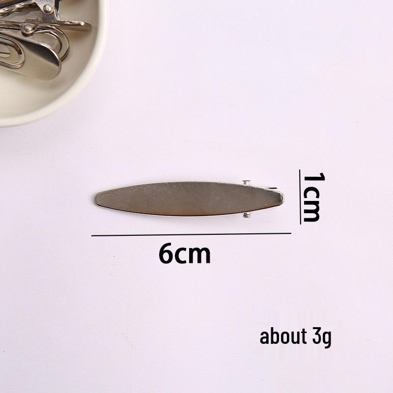 Korean Y2K Silver Side Bangs Duckbill Clip - Women's Sweet Hair Accessory
