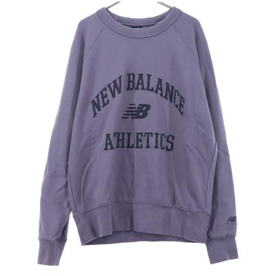 New Balance Stickerei-Logo Langarm-Trainer XS lila Herren Gebraucht