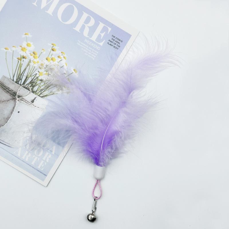 3/5/10pcs Pet Cuddly Stick Feather Bell Replacement Head Pet Plush Toy Cuddly Cat Toy Relief Interactive Toy Cat Toys Pet Toys