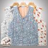 Gilet in puro cotone fatto a mano con bottoni a forma di fiore, ispessito, caldo, autunno e inverno, gilet in cotone, gilet da donna, gilet da casa