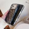 Bling Glitter Zebra Stripes Print Shiny IMD Back Cover For iPhone 13 14 15 16 17 Pro Max Phone Case