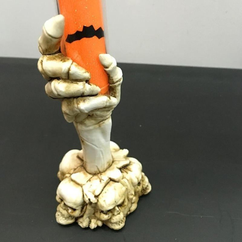 Halloween Party Supplies Horror Grip LED Candle Lamp Skeleton Hand Decor Props 1 Pc