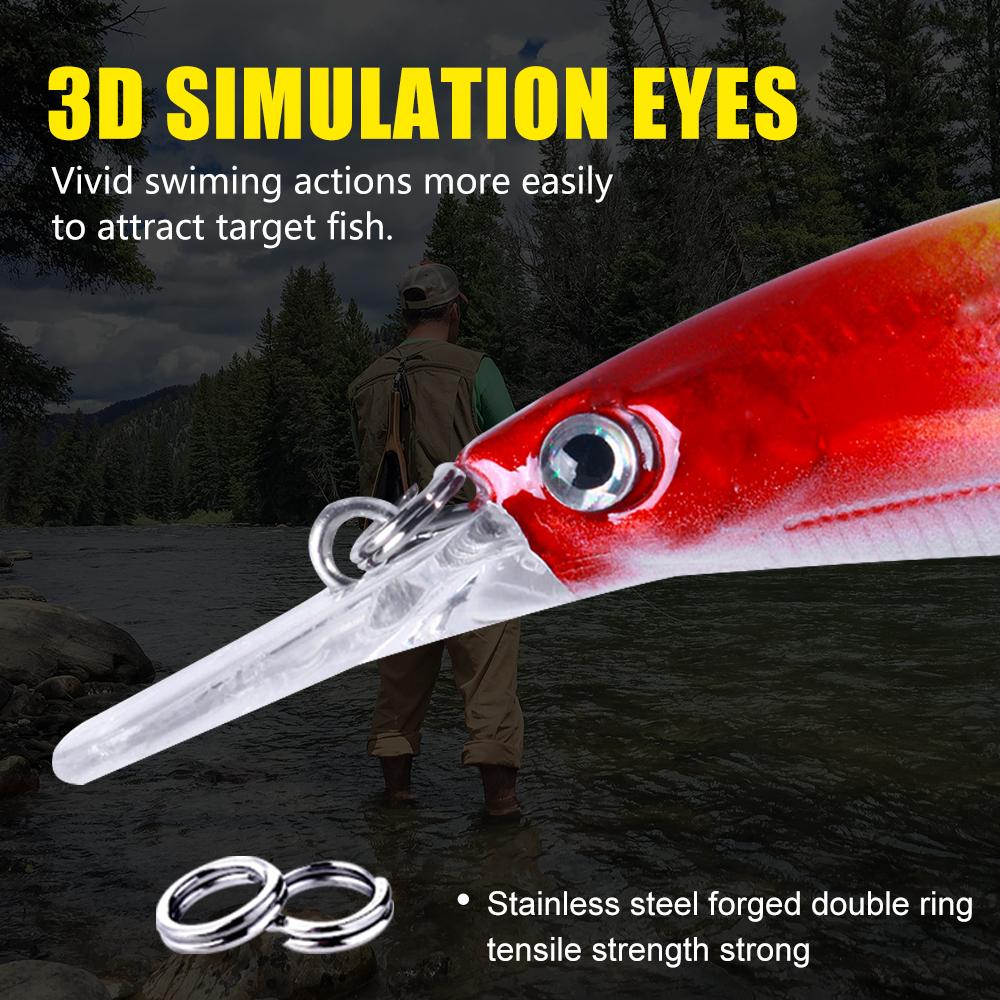 Momeală pentru pescuit cu bass Minnow pentru păstrăv, știucă și bas Naluci de pescuit scufundate în apă sărată pe distanțe lungi