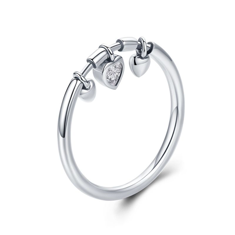 925 Sterling Silver Simple Rings for Women Wedding Engagement Heart Rings with Zircon  Female Jewelry 2025