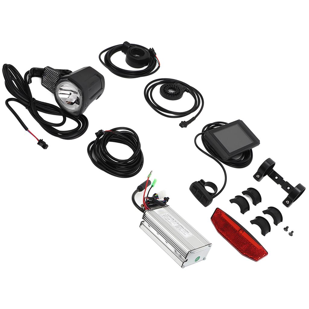Electric Bike Conversion Kit 25A Controller LCD8H Panel Headlight Taillight Thumb Throttle for 500W