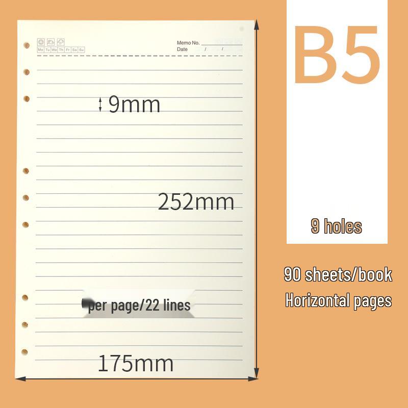 A5/B5 Retro Leder Notizbuch mit Ringbindung und herausnehmbaren Blättern - 9/6-Loch, Verdickter Hardcovereinband