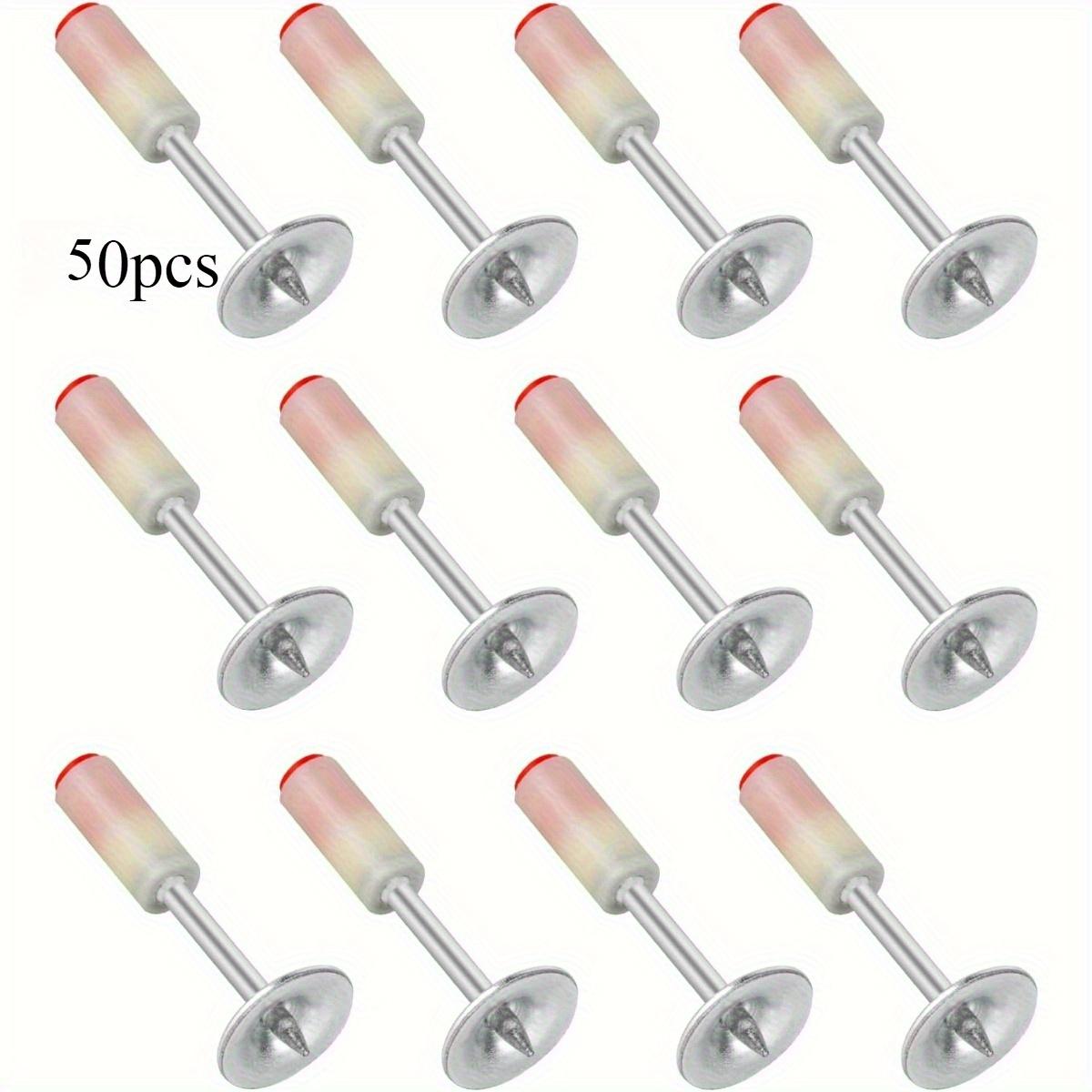 

50 шт. мини-гвоздей, круглые гвозди 7,3 мм, пневматические заклепки со стальными гвоздями, принадлежности для установки и обслуживания потолочного кабеля.