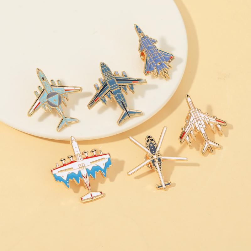 Military Aircraft Pin Set Enamel Badge Collectible Souvenir Backpack Decor Fan Gift Warplane Brooch Jet Accessory