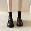 British Style Platform Small Leather Shoes Women's Autumn 2025 New One-pedal Jk Single Shoes Muffin Bottom Loafers Round Head