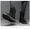 Men's Trendy Suede Cowhide Snow Boots: Warm High-Top Casual Cotton, Fashionable, Versatile Slip-On with Side Zipper