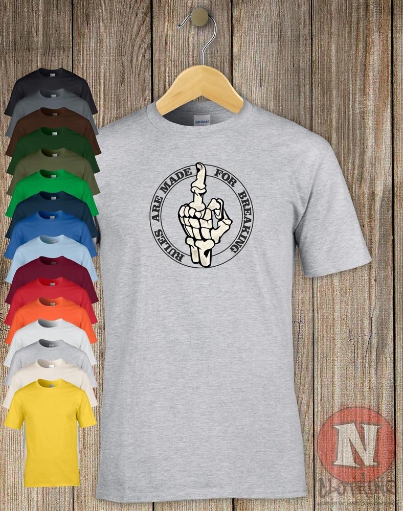 

Rules are made for breaking t-shirt skeleton anti government anarchy festival S
