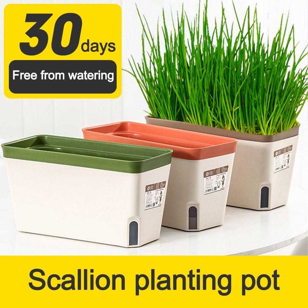 Indoor Flower Planter Box Vegetable Planting Pot Double Layer Self Watering Plant Pot