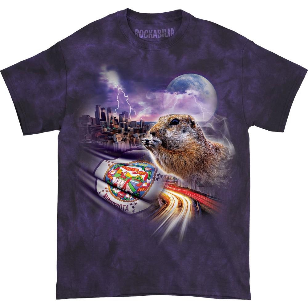 

Мужская футболка The Mountain с флагом Миннесотских Гоферов Фиолетовая S