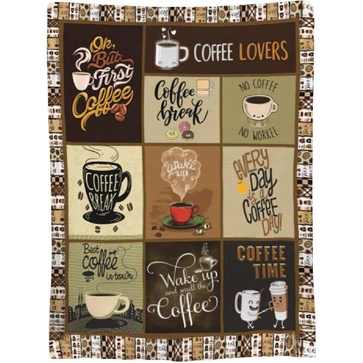Coffee Blanket for Woman Coffee Throw Blanket Stuff Decor Merch Cozy Flannel Soft Warm Plush Lightweight Bedding Gifts for Girl Woman Sofa Bedding