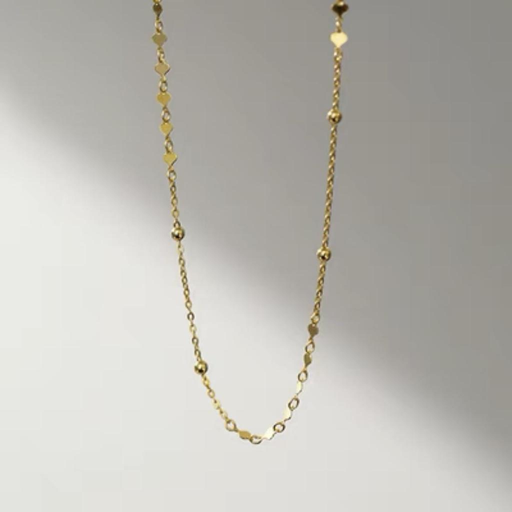 Heart-Shaped Bead Clavicle Chain Choker Necklace - High-End, Simple, Retro Design
