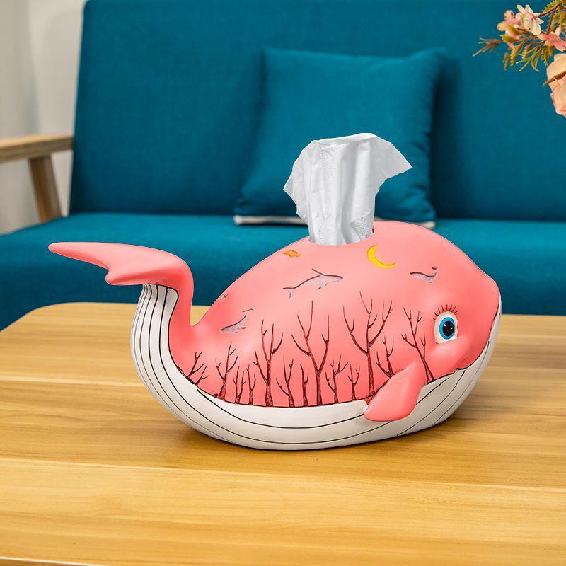 Whale Tissue Box Living Room Storage Decoration Boxes Multifunctional Organization Ornament Tissue Box Art Creative Design Boxes