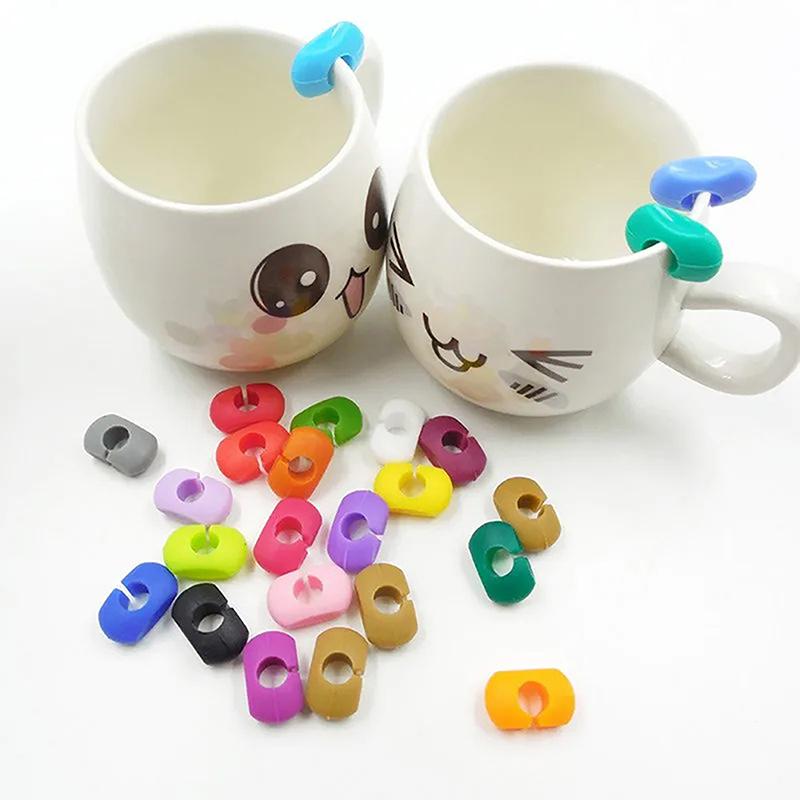 Silicone Wine Glass Marker Drink Bottle Cup Goblet Label Reusable Mug Marking Tag Recognizer Identification Color Random