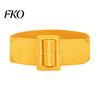 Ceinture en Simili Cuir Taille Réglable Ceinture Femme, Large Ceinture Élastique de Taille Accessoire avec Boucle Carrée, Robe Extensible Mode Flexible Stretch