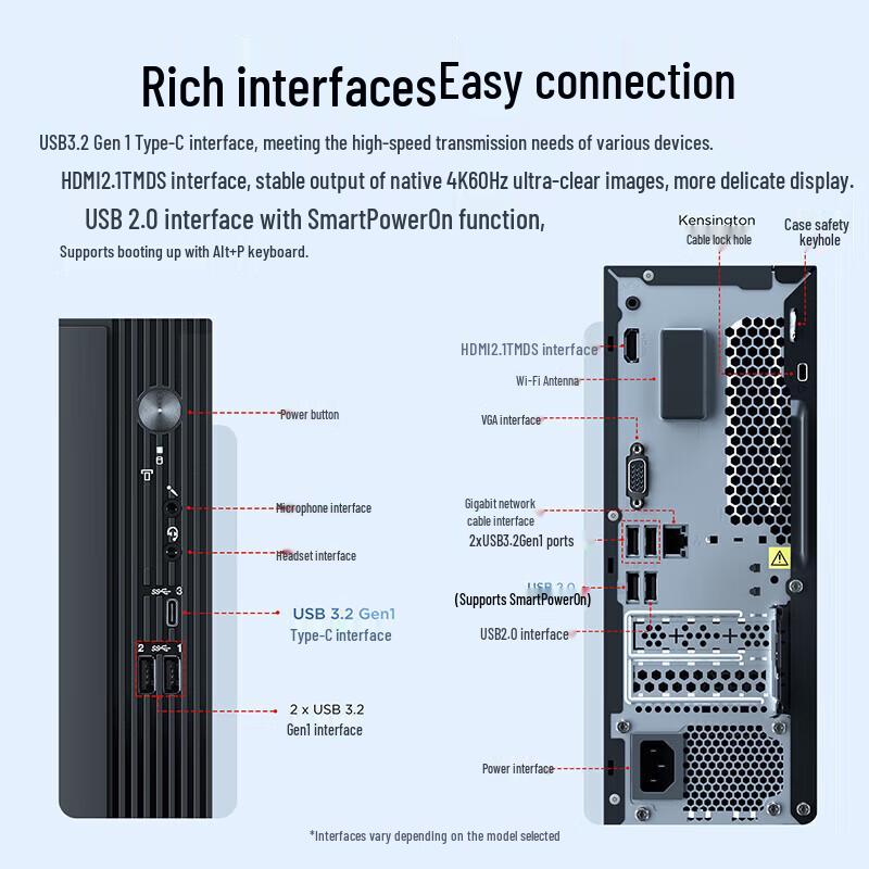 Lenovo Yangtian M4000q Commercial Desktop PC with 23.8-inch Monitor (CN version)