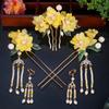 Tassel Hanfu Hair Stick Pearl Flower Hair Comb Chinese Style Hairpin Set  Hairstyle Design Tool