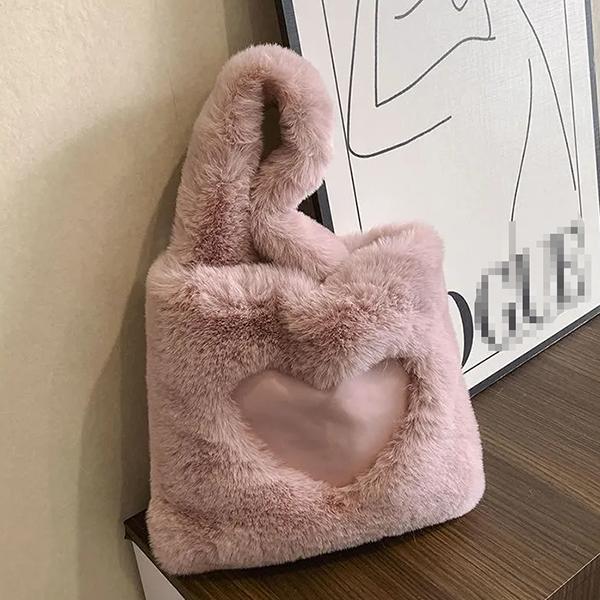 WTEMPO Autumn Winter Plush Handbags Fashion New Large Capacity Cross-body Bags Niche Hand Hairy Shoulder Bags