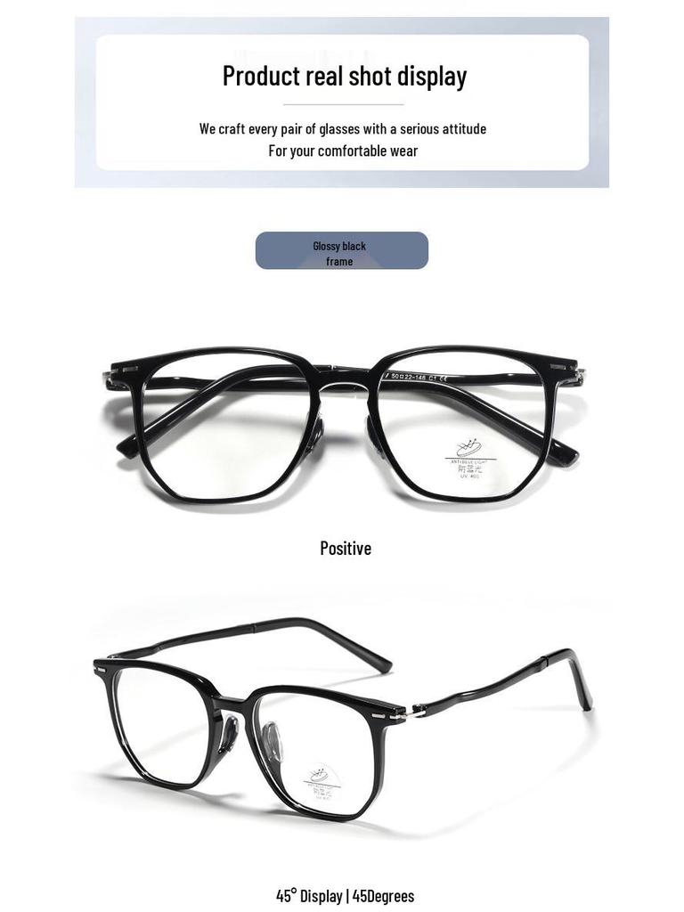 Ultralight TR90 Women's Fashion Polygon Eyeglass Frame with No-Feel Nose Pads, Prescription-Compatible, Large Face Fit