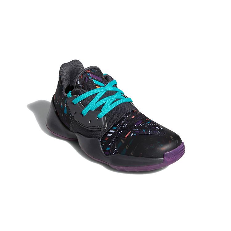 New Adidas Harden Vol. 4 C Breathable Low-Top Children's Basketball Shoes Black Blue Children Aged 3-7 Years Old EF9945