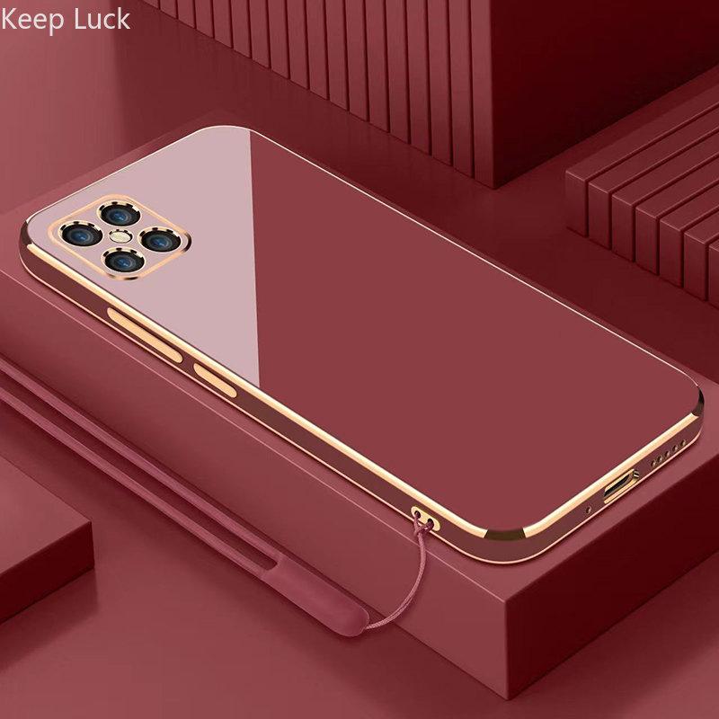 

Роскошный силиконовый чехол со шнурком для Relame 10 9 8 7 ProPlus C11 C15 C17 C20 C21 C25 C31 C35 C33, мягкий чехол-бампер, капа Realme 8i красный